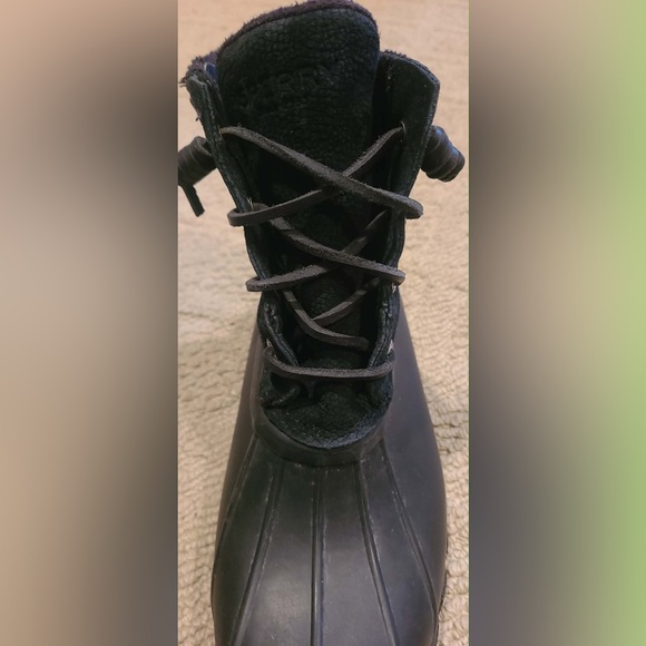 Sperry Black Pebbled Leather Duck Boot size 7 - Picture 7 of 7